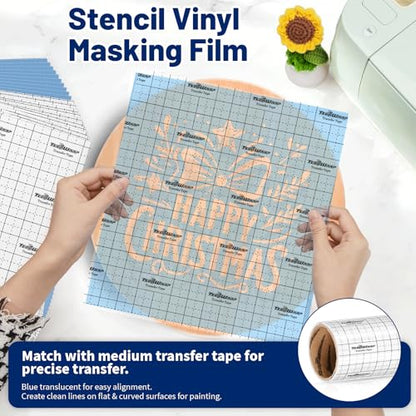 Blue Stencil Vinyl Adhesive Masking Film with Anti (10 Count)