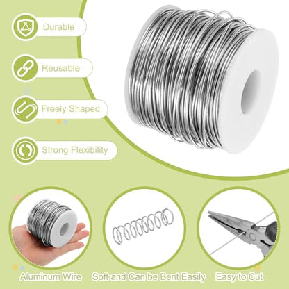 15 Gauge Anodized Aluminum Craft Wire Bendable Bonsai Training Wire 223 Feet 1.5mm for Sculpting Crafts Wreath Floral Beading Jewelry Making