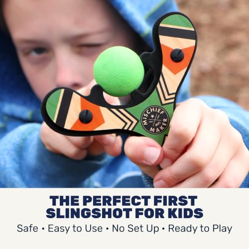 Mischief Maker® Wooden Slingshot for Kids with Soft Foam Balls (4 Count)