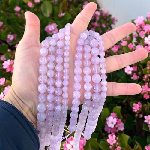 70pcs Adabele Natural Purple Lavender Jade Gemstone 10mm Round Beads (71 Count)