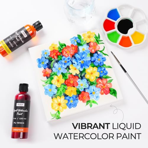 6 Colors Liquid Watercolor Paint Set (24 Fl Oz)