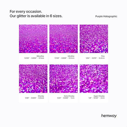 Craft Glitter Purple Holographic 100g Microfine Glitter (100 Gram)