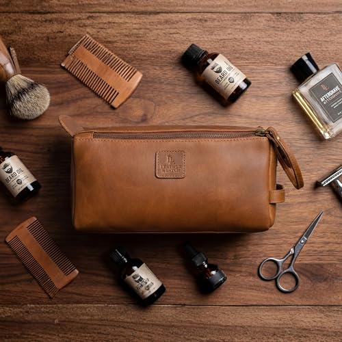Full Grain Leather Toiletry Kit for Men & Women