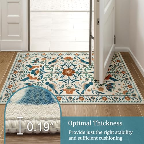 Floral Washable 5x7 Nursery Rug (34.979 Sq Ft)