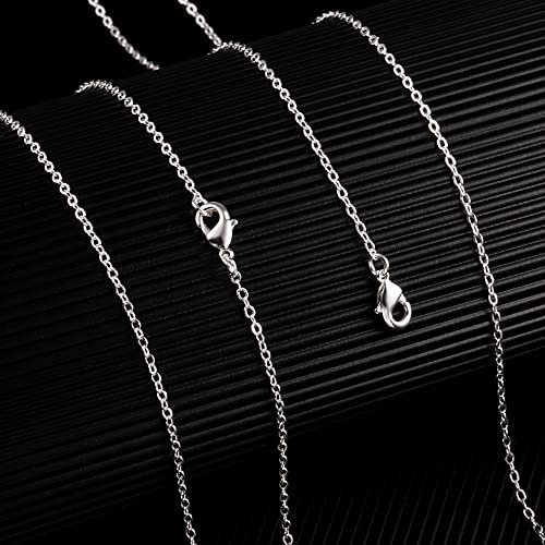 Wholesale 12 PCS Silver Plated Solid Brass Fine Flat Cable Chains (12 Count)