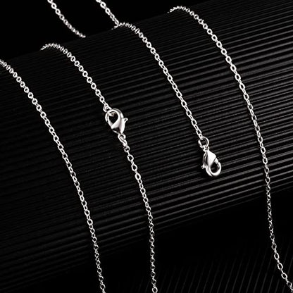 Wholesale 12 PCS Silver Plated Solid Brass Fine Flat Cable Chains (12 Count)