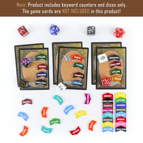 130 Pieces MTG Dice Counters Set Bulk Ability Keyword Tokens