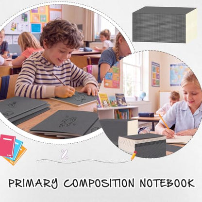 100 Pack A5 Composition Notebooks Bulk 5"x8" Notebooks Gray (100 Count)