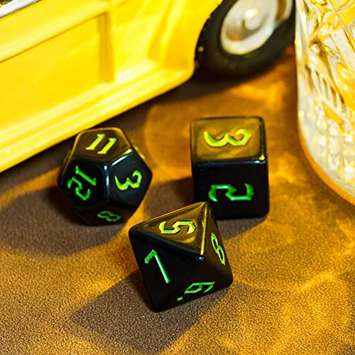 DND Dice Set D&D Polyhedral Dice with Leather Dice Bag (7 Count)