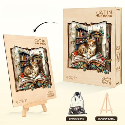 Cat in The Book Wooden Puzzles for Adults (270 Count)