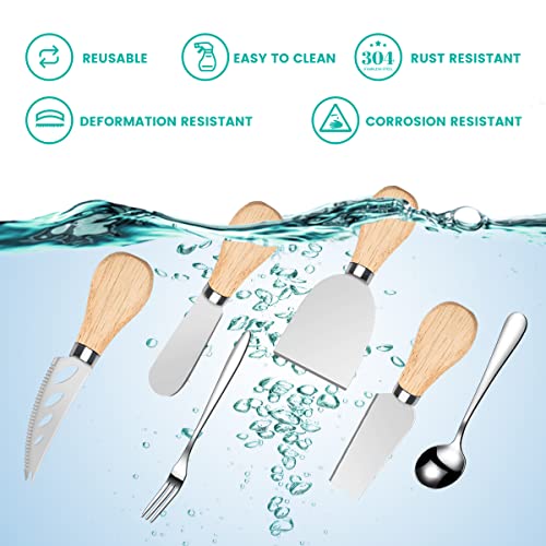 Charcuterie Board Accessories Wooden Cheese Spreader Knive Set (23 Count)