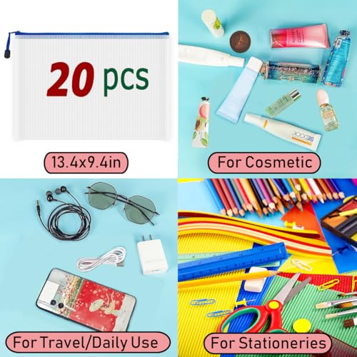 20pcs Mesh Zipper Pouch Bags (20 Count)