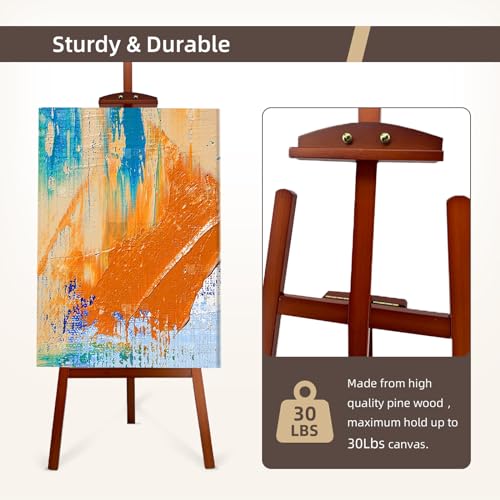Adjustable Walnut Pine Wooden Painting Easel