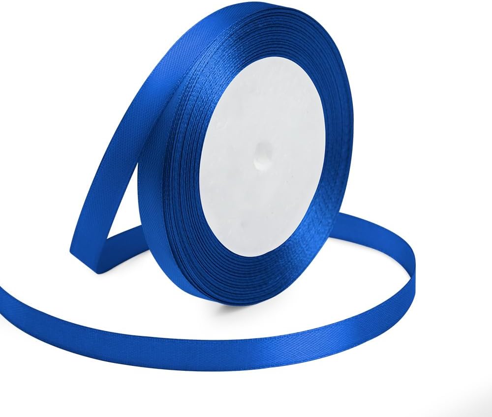 KMER LIFE Solid Color Royal Blue Satin Ribbon 3/8 Inches x 25 Yards, Ribbons Perfect for Crafts, Wedding Decor, Bow Making, Sewing, Gift Package Wrapping and More - Crafty Corner