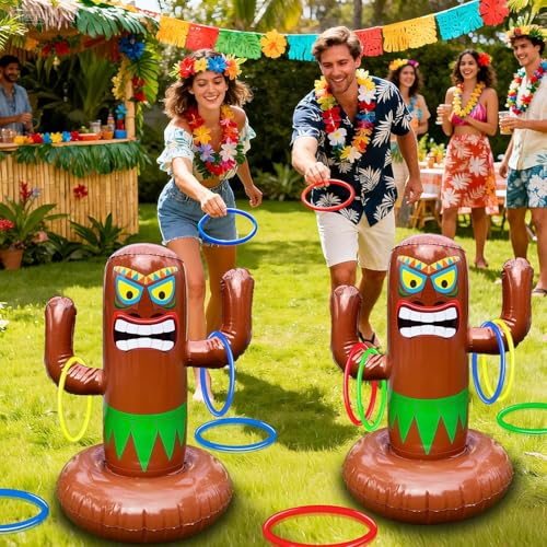 27" Inflatable Luau Tiki Pool Toss Games