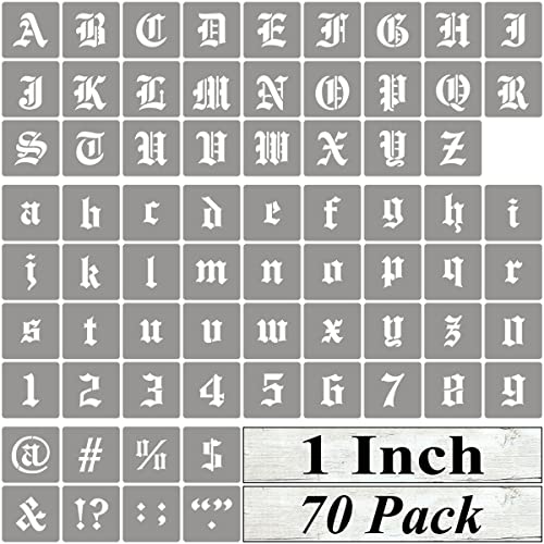 1 Inch Alphabet Letter Stencils for Painting (70 Count)