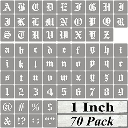 1 Inch Alphabet Letter Stencils for Painting (70 Count)