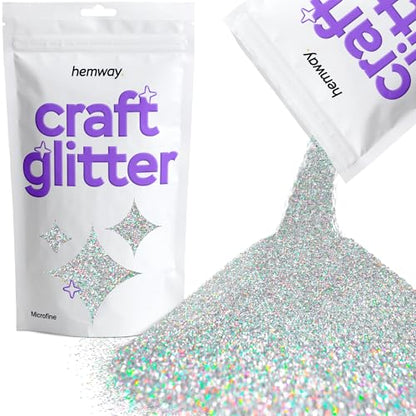 Craft Glitter Silver Holographic 100g Microfine Glitter (100 Gram)