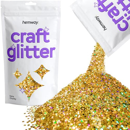 Craft Glitter Gold Holographic 100g Extra Chunky Glitter (3.5 Ounce)