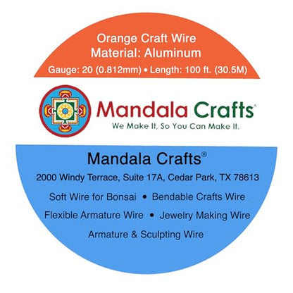 20 Gauge Orange Anodized Aluminum Craft Wire (100 Foot)