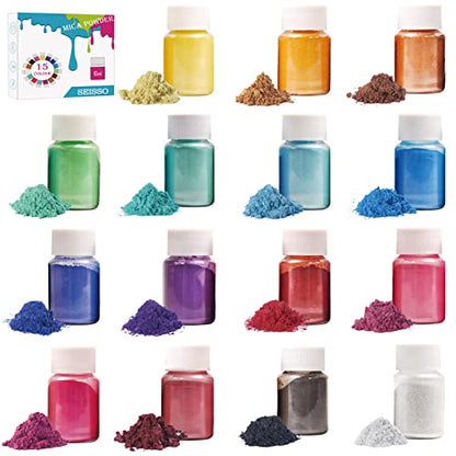 Mica Powder 15 Colors for Resin (5.25 Ounce)