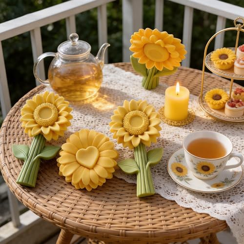 2PCS 3D Sunflower Candle Silicone Mold for Candle DIY Soap Resin Craft