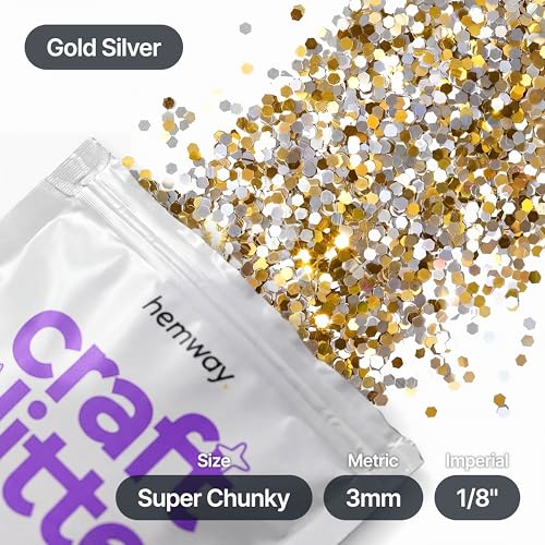 Craft Glitter Gold Silver 100g Super Chunky Glitter