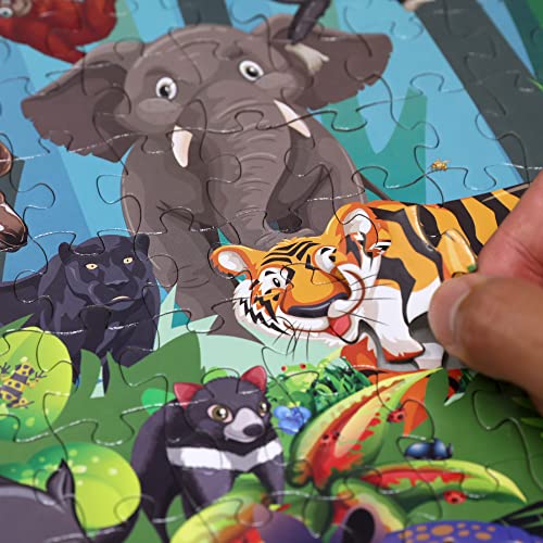 Rainforest Jungle Animals 500 Pieces vith Large Pieces Jigsaw Puzzle for Seniors