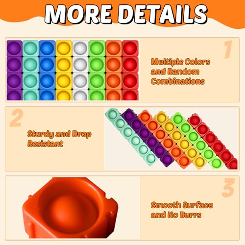 Giant Silicone Pop Fidget Blocks (25 Count)