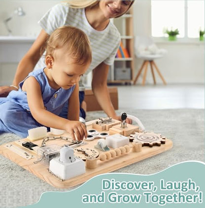 Large Wooden Busy Board for Toddlers