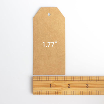 200PCS Kraft Paper Gift Tags with Natural Jute Twine,Blank Hang Tags for DIY Arts and Crafts Wedding Holiday Present, 3.7"x1.8", Brown