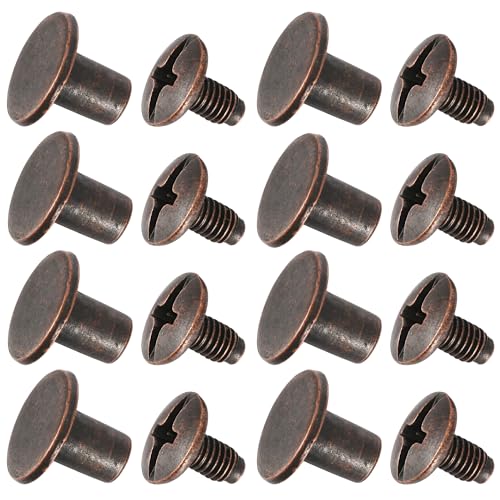 150 Sets 8MM Chicago Screws Leather Rivets for Fabric Chicago Binding Screws Buttons Metal Studs Rivets for Decorate and Repair Belts Bags Shoes Purse Dog Collar Leather Craft