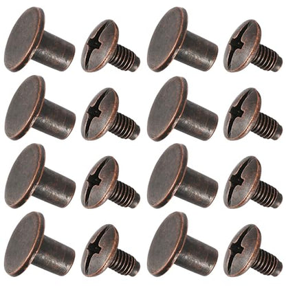 150 Sets 8MM Chicago Screws Leather Rivets for Fabric Chicago Binding Screws Buttons Metal Studs Rivets for Decorate and Repair Belts Bags Shoes Purse Dog Collar Leather Craft