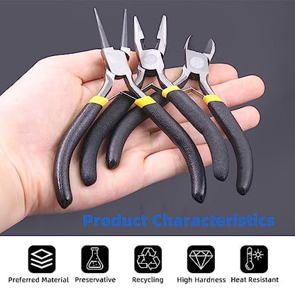 8Pcs Jewelry Making Pliers Tools Kit includes Needle Nose Pliers