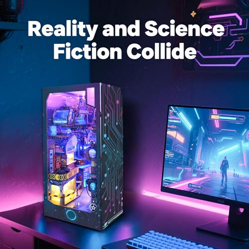DIY Book Nook Cyberpunk Dollhouse Kit 3D Wooden Puzzle for Adults