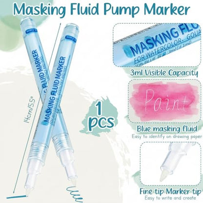 1 Pcs Masking Fluid Pen for Watercolor Painting