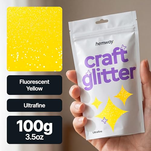 Craft Glitter Fluorescent Yellow 100g Ultrafine Glitter (3.5274 Ounce)