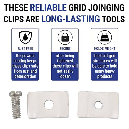 Gridwall Joining Clip Connectors for Grid Panels
