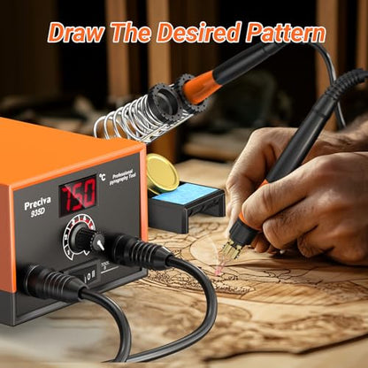 935D Dual Pen Wood Burning Kit with Digital Display Wood Burning Tool with 2 Detachable Pens
