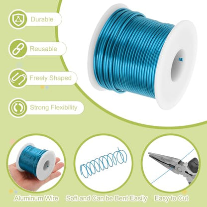 12 Gauge Anodized Aluminum Craft Wire Bendable Bonsai Training Wire 98 Feet 2mm for Sculpting Crafts Wreath Floral Beading Jewelry Making