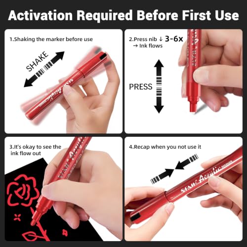 Acrylic Red Paint Pens (8 Count)