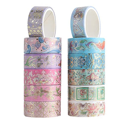 12 Rolls Floral Washi Tape Set (12 Count)