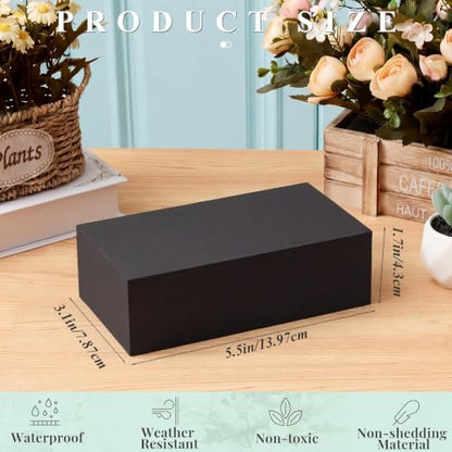 8 Pcs Black Reusable Floral Foam Blocks Water Weather Resistant Dry Floral Foam for Artificial Flower Arrangements Outdoor Hanging Florist Plant Bases for DIY Wedding