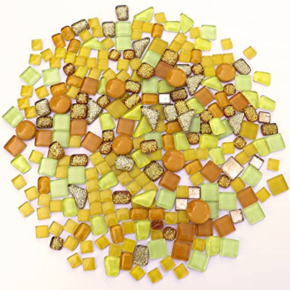Assorted Gold Yellow Irregular Crystal Mosaic Tiles (9 Ounce)