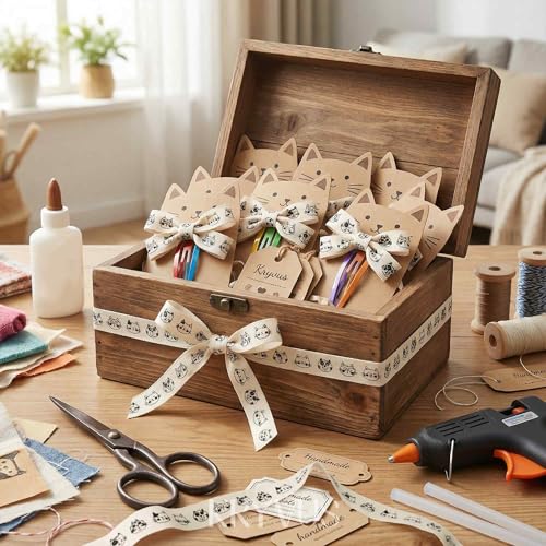 Cotton Ribbon with Cat Faces 5 (36 Foot)