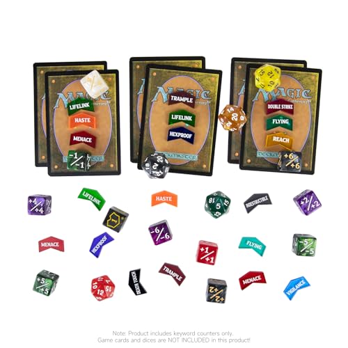 130 Pieces MTG Counter Dice Plus 1 Life Counters Tokens 6 Sided D20 Dice & MTG Counters
