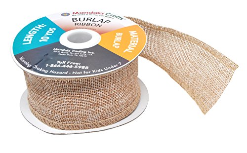 2 Inch Wide Natural Burlap Ribbon for Crafts (60 Foot)