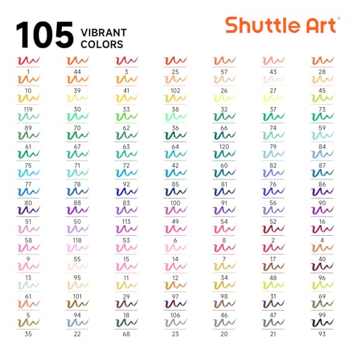 Dual Tip Brush Marker Pens (105 Count)