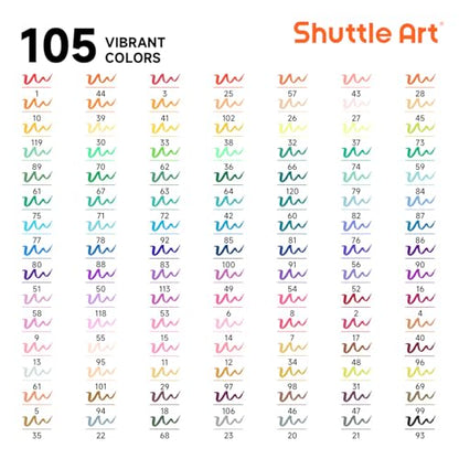 Dual Tip Brush Marker Pens (105 Count)