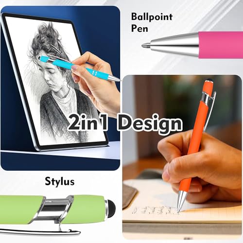 12 PCS 2 in 1 Stylus Ballpoint Pen with Stylus Tip (24 Count)